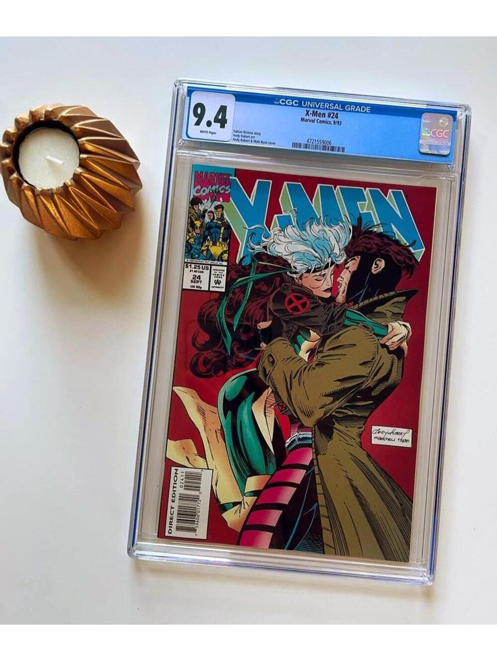 X-Men #24 CGC 9.4 (1993) Gambit Rogue Kiss Cover - Graded comic book